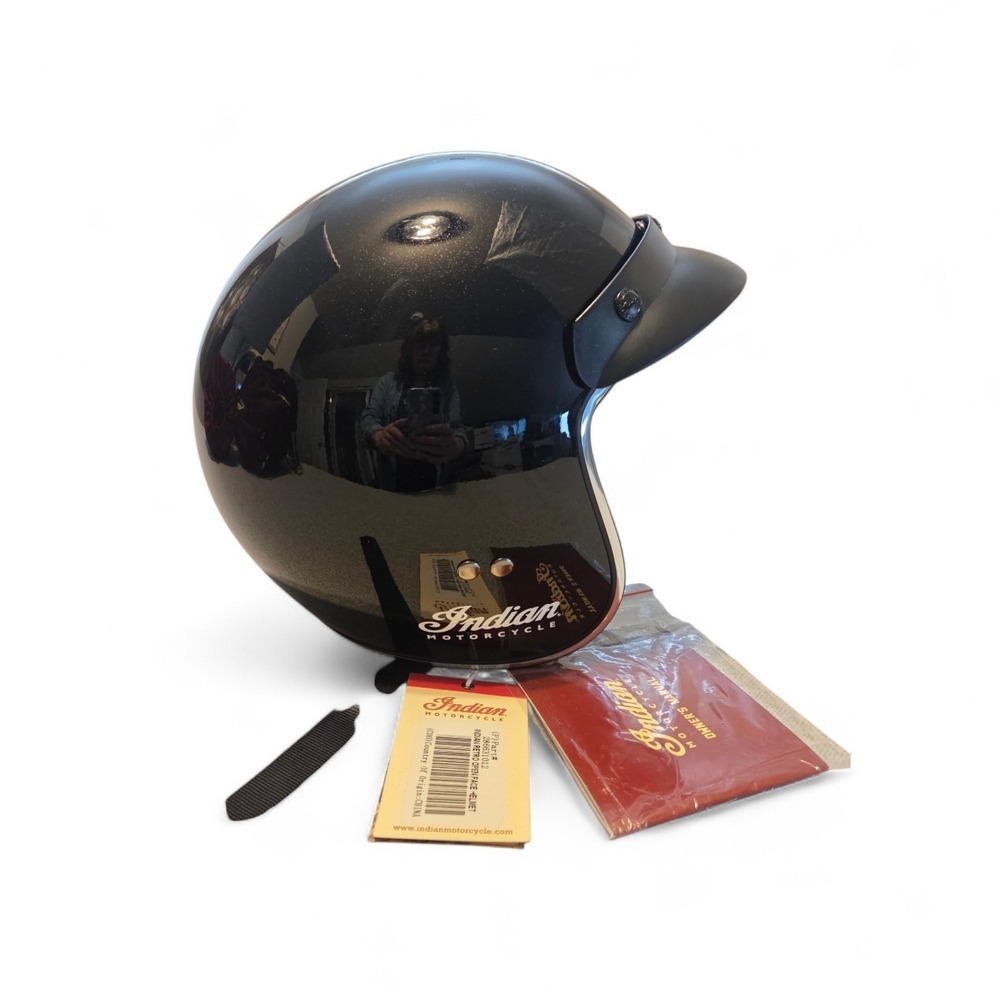 Indian Motorcycle Retro Open Face Helmet Gloss Black #286631012  Size XXL